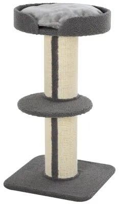 Produktbild von PawHut Katzenbaum Spielbaum Kratzstamm mit Plattform Sisal Plüsch Grau