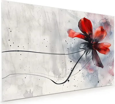 Produktbild von Küchenrückwand Spritzschutz Glas mit Motiv Abstrakte Blüte 40 x 40 cm