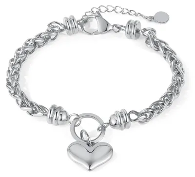 Productafbeelding van Stainless Steel Armband met Hartbedel - Hypoallergeen en Rostvrij