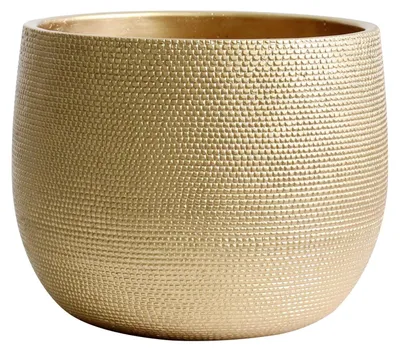 Produktbild von Keramiktöpfe für Pflanzen – Handgefertigt für Innen- und Außenbereich – Goldfarben, 25 cm