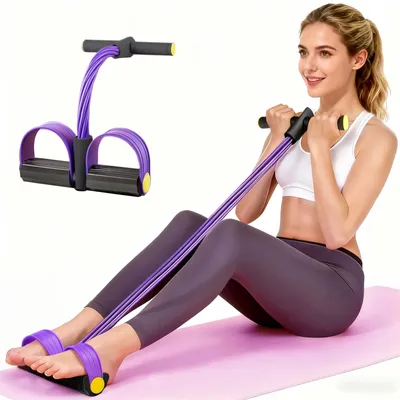 Imagen del producto de Banda de resistencia con 6 tubos, elástica, con agarres de espuma de NBR, ideal para entrenar en casa