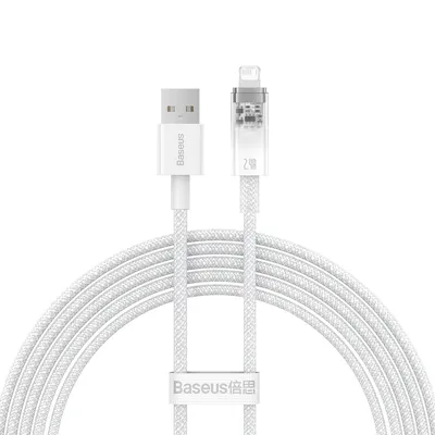 Immagine prodotto di Baseus cavo di ricarica USB - per iPhone 2.4A 2 m cavo dati Cavo USB per Apple bianco (CATS010102)