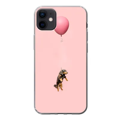 Produktbild von MuchoWow® Handyhülle Schutzhülle Hülle für iPhone 12 mini Dackel schwebt durch einen Ballon nach oben Silikon Softcase Handy Hülle - Bild