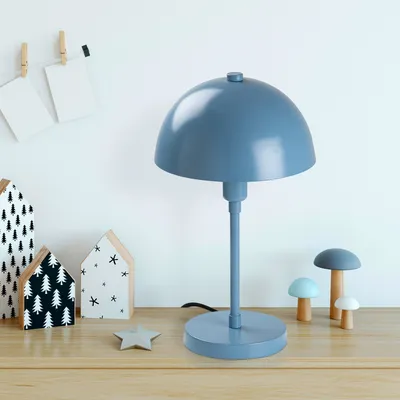 Produktbild von Opviq, Moderne Tischlampe in Blau, Metallkörper, 20 x 20 x 35 cm | E14 Fassung, max. 40 W, 200 cm Kabel mit Schalter | Stilvolles skandinavisches Design für Ihr Zuhause.