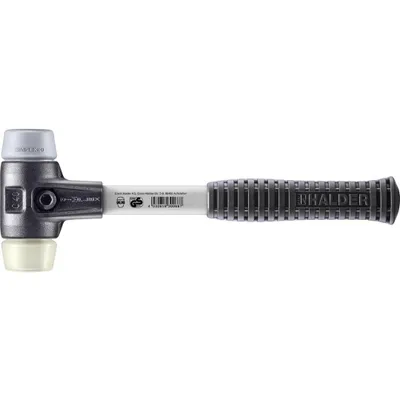 Produktbild von HALDER SIMPLEX Schonhammer Ø 40 mm TPE-mid grau / Nylon mit verstärktem Tempergussgehäuse und Fiberglasstiel