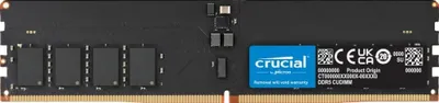 Image de Crucial CT32G64C52CU5, 32 Go, 1 x 32 Go, DDR5, DIMM 288 broches, noir