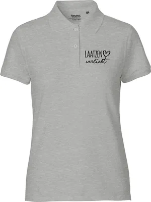 Produktbild von Huuraa Damen Polo Shirt Laatzen verliebt XXL Sport Grey Bio Baumwolle Fairtrade Poloshirt Geschenkidee