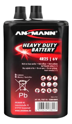 Obrázok produktu pre Ansmann 1500-0003, Batéria na jedno použitie, 6V, Zinkovo​​-uhlíkový, 6 V, 1 kusov, 9000 mAh