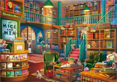 Produktbild von Educa - Puzzle Wonderfull Bokkshop - 1000 dielov