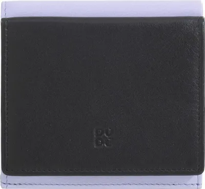 Produktbild von Damen Leder Geldbörse Hochformat Schwarz 10x9.5x2.5cm mit Münz- und Kartenfächern