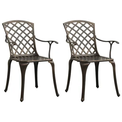 Produktbild von Gartenstühle 2 Stk. Aluminiumguss Bronzen , Gartenstühle Design 2024