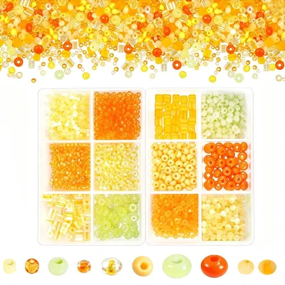 Glasperlen orange 2-5 mm, 1600 Stück, DIY-Schmuck