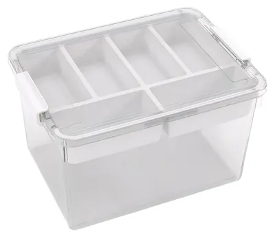 Aufbewahrungsboxen mit Deckel, 29,5x18,5x40,5 cm, transparent, 16 l