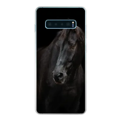 Produktbild von MuchoWow® Handyhülle Schutzhülle Hülle für Samsung Galaxy S10 Plus Pferd - Leicht - Schwarz Silikon Softcase Handy Hülle - Schutzhülle