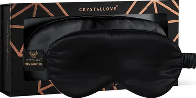 Obrázok produktu pre Hodvábna maska na oči Crystallove - čierna, 1 ks