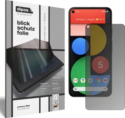 A product package for a privacy screen protector is shown next to a smartphone displaying a privacy screen protector.