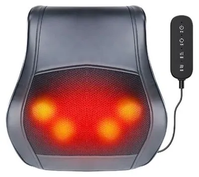 Productafbeelding van Nekmassageapparaat met warmtefunctie, 3 intensiteitsniveaus, 4 massagekoppen, 37,5 x 33,5 cm
