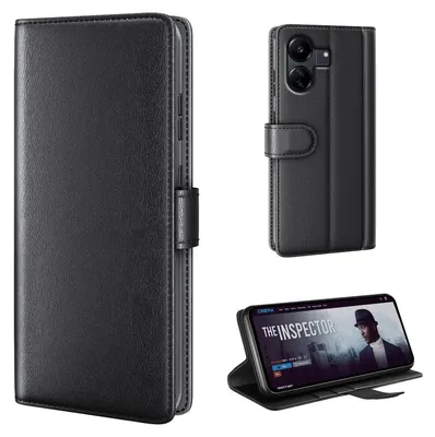 Produktbild von Echtleder Handyhülle für Xiaomi Redmi 13C Lederhülle Cover Case Tasche Klapphülle Fliphülle Leder Hülle Farbe: Schwarz
