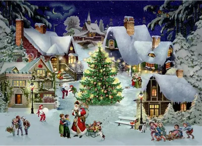 Produktbild von Puzzle - Weihnachten im Dorf