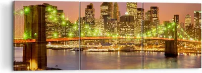 Produktbild von Bild auf Leinwand - Leinwandbild - New York Brücke - 120x40cm - Wand Bild - Wanddeko - Wandbilder - Leinwanddruck - Bilder - Kunstdruck - Wanddekoration - Leinwand bilder - Wandkunst - CA120x40-3517