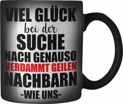 Produktbild von Trendation - Trendation - Nachbarn Abschied Geschenk Farbwechsel Zauber-Tasse Abschiedsgeschenk Nachbarin Nachbar Bester Nachbar (Schwarz)