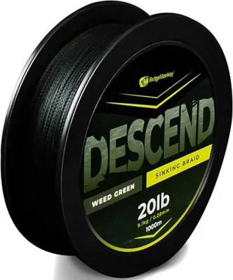 Produktbild von RidgeMonkey Descend Sinking Braid - 1000m Karpfenschnur, Durchmesser/Tragkraft:0.35mm / 30lb / 13.6kg
