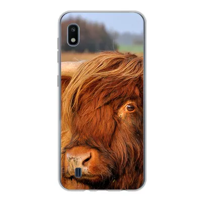 Produktbild von MuchoWow® Handyhülle Schutzhülle Hülle für Samsung Galaxy A10 Schottischer Highlander - Gras - Baum Silikon Softcase Handy Hülle - Schutzhülle