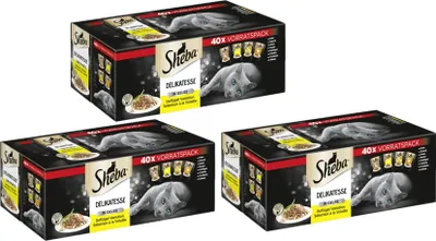 Produktbild von SHEBA® Delikatesse Katzenfutter Nassfutter in Gelee Geflügel Variation 3 x 40 x 85g
