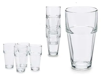 Produktbild von 6 stapelbare Latte Macchiato Gläser 250ml Kaffeegläser Cappuccino Trinkgläser V2