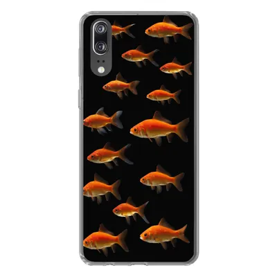 Produktbild von MuchoWow® Handyhülle Schutzhülle Hülle für Huawei P20 Goldfisch - Tiere - Schwarz Silikon Softcase Handy Hülle - Hardcover