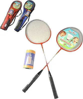 Obrázek produktu pro Kovová badmintonová sada – modrá, červená
