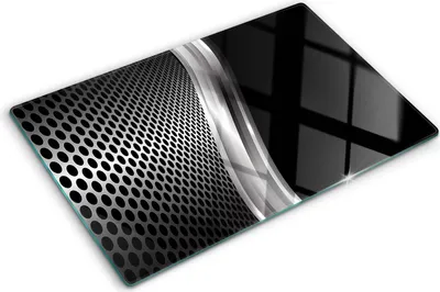 Produktbild von Tulup Glas Herdabdeckplatte - 80x52 cm - Glaskeramikkochfeld-Abdeckung Spritzschutz Glasabdeckplatte - Einteilig - Material-Textur - Metall Textur - Schwarz