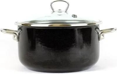 Produktbild von BELIS/SFINX Emaille-Topf mit Glas. SFINX PREMIUM 20 cm