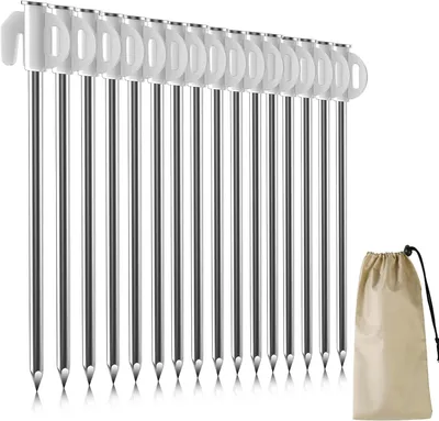 Produktbild von Zeltpflöcke 21 cm, 16 Stück, Robust, Edelstahl, Für Camping