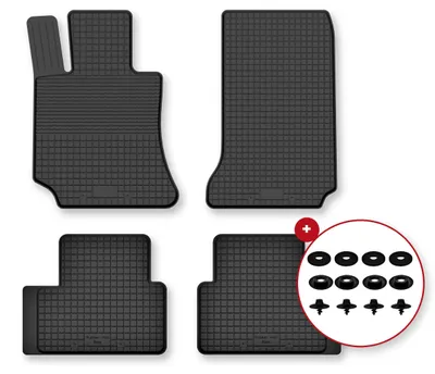 Produktbild von Gummifußmatten Wannenmatten für Mercedes C W204 2007-2014 4-tlg mit Clips