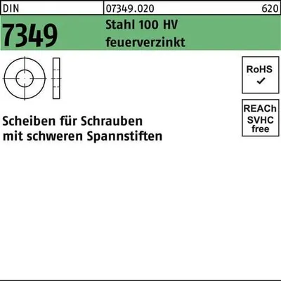 Produktbild von Reyher  Scheiben DIN 7349 St. 100 HV 31,0 tZn (25 Stück)