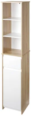 Immagine prodotto di Kleankin: scaffale da bagno, mobile da bagno, mobile alto a 3 ripiani regolabili, in MDF naturale