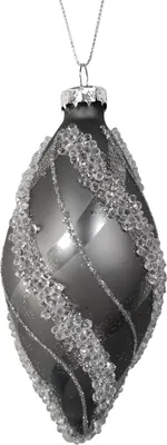 Produktbild von Christbaumschmuck Zapfen Silber mit Glitzersteinen