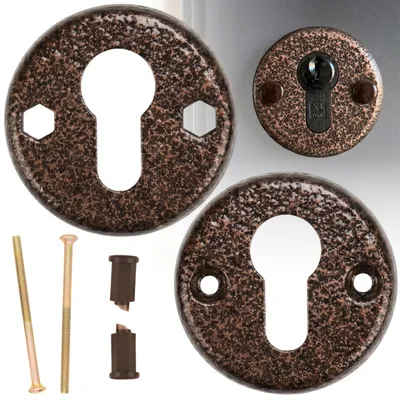 Produktbild von Untere Kupferblende, untere runde Türrosette für Türgriffeinsatz