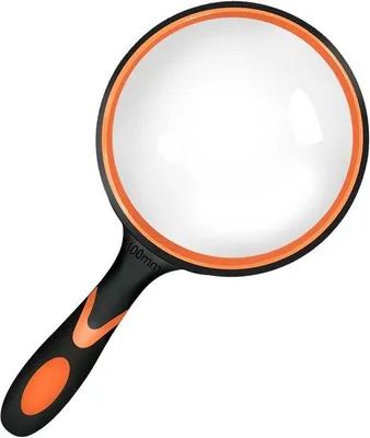 Immagine prodotto di Handgezaagde vergrotingsloupe 100 mm, 100 mm Durchmesser, zachte rubberen Griff, ideal für Bücher, Zeitungen, Kreuzworträtsel