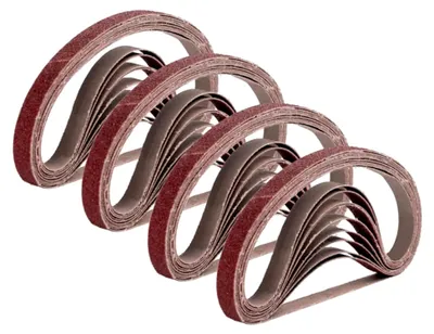 Produktbild von Schleifband 13 x 457 mm, 4 x Körnung 60/80/120/180/240, Bandschleifer für Holz- und Metallbearbeitung, 20 Stück Aluminiumoxid