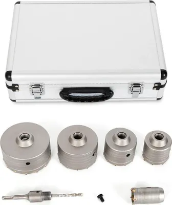 Immagine prodotto di Set sega a tazza/foro, SDS-Plus, 6 pezzi, 40/68/80/100/120 mm, per calcestruzzo/cemento/pietra, argento