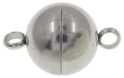 Magnetverschlüsse 10 mm, 5 Stück, Messing, Silber