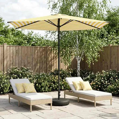 Immagine prodotto di Maison Exclusive - Ombrellone da giardino con base, forma rettangolare, 2,7 x 2,7 m, in poliestere