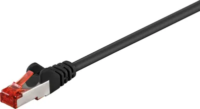 Obrázek produktu pro 25x Goobay 68694 propojovací kabel CAT 6, S/FTP (PiMF), černý, 10 m - měděný vodič (CU), bezhalogenový plášť (LSZH)