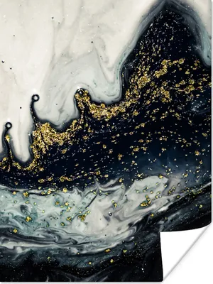 Produktbild von MuchoWow® Poster Marmor - Abstrakt - Gold - Luxus 90x120 cm - Wohnzimmer