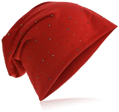 Produktbild von Beanie Muetze Strass Nieten Rot