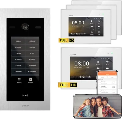 Produktbild von BALTER EVO HD Touch 7 Silber/Weiß 3x7" +1x7" WiFi Video Türsprechanlage bis 1000 Familienhaus