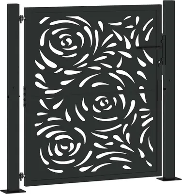 Immagine prodotto di Cancello da giardino nero 100x100 cm in acciaio con design a fiamma