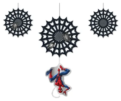 Obrázok produktu pre „Spider-Man World Of Webs“ – party dekorácie, varianta: 4 závesné dekorácie